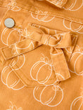 Load image into Gallery viewer, Fall Girls Pumpkin Print Bow Denim Jacket
