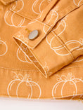 Load image into Gallery viewer, Fall Girls Pumpkin Print Bow Denim Jacket
