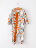 Load image into Gallery viewer, Baby Halloween Pumpkin Ghost Zip Romper
