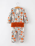 Load image into Gallery viewer, Baby Halloween Pumpkin Ghost Zip Romper
