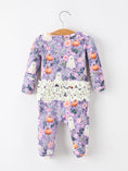 Load image into Gallery viewer, Halloween Ghost Pumpkin Girls Romper Ruffle Zipper
