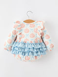 Load image into Gallery viewer, Halloween Thanksgiving Baby Girls Pumpkin Bow Ruffle Bubble Romper
