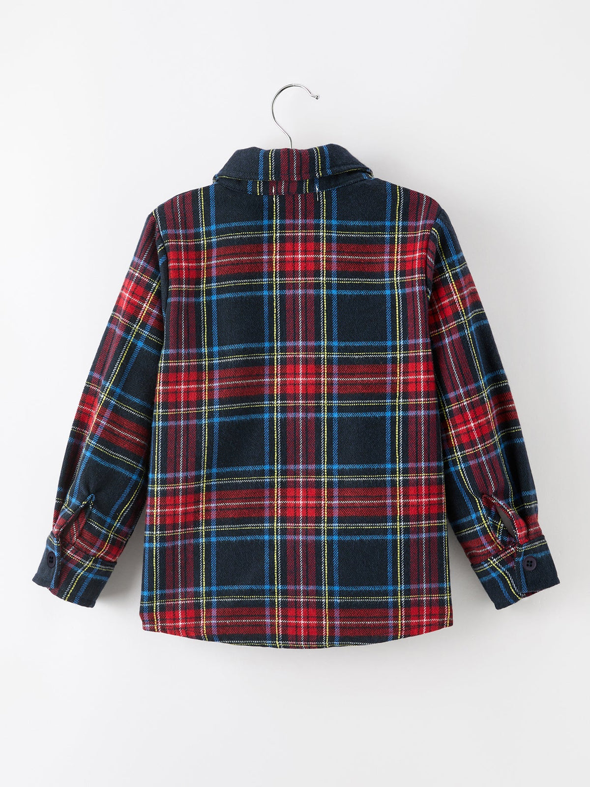 Christmas Boys Red Navy Plaid Button Down Shirt