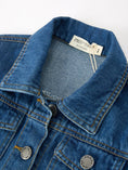 Load image into Gallery viewer, Girls Denim Bow Sleeve Button-Front Jacket

