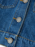 Load image into Gallery viewer, Girls Denim Bow Sleeve Button-Front Jacket
