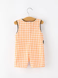 Load image into Gallery viewer, Boys Halloween Dog Pumpkin Jonjon Plaid Trim Outfit
