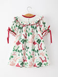 Load image into Gallery viewer, Christmas Girls Holly Jolly Bow Smocked Ruffle Dress
