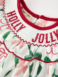Load image into Gallery viewer, Christmas Girls Holly Jolly Bow Smocked Ruffle Dress
