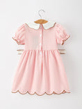 Load image into Gallery viewer, Christmas Girls Gingerbread Peter Pan Collar Dress
