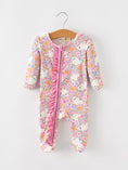 Load image into Gallery viewer, Halloween Ghost Baby Zip Romper Ruffle Trim
