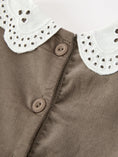 Load image into Gallery viewer, Fall Girls Pumpkin Smocked Eyelet Collar Corduroy Dress
