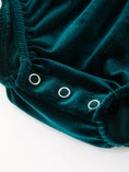 Load image into Gallery viewer, Baby Girls Emerald Green Velvet Peter Pan Collar Christmas Romper

