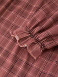 Load image into Gallery viewer, Girls Brown Plaid Lace-Trim Peter Pan Collar Dress
