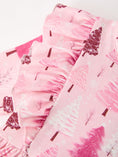 Load image into Gallery viewer, Christmas Tree Print Girls Pink Ruffle Long Sleeve Dress

