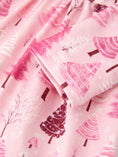 Load image into Gallery viewer, Christmas Tree Print Girls Pink Ruffle Long Sleeve Dress
