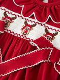 Load image into Gallery viewer, Baby Girls Christmas Reindeer Smocked Bubble Romper
