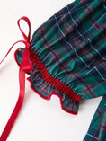 Load image into Gallery viewer, Christmas Girls Plaid Smocked Dres Puff Sleeves
