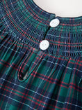 Load image into Gallery viewer, Christmas Girls Plaid Smocked Dres Puff Sleeves
