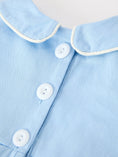 Load image into Gallery viewer, Christmas Nativity Embroidered Baby Boy Blue Smocked Romper

