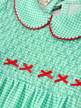 Load image into Gallery viewer, Christmas Girls Green Plaid Smocked Bow Bubble Romper
