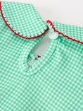 Load image into Gallery viewer, Christmas Girls Green Plaid Smocked Bow Bubble Romper
