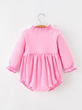 Load image into Gallery viewer, Baby Girls Christmas Santa Embroidered Ruffle Bubble Romper
