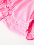 Load image into Gallery viewer, Baby Girls Christmas Santa Embroidered Ruffle Bubble Romper
