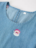 Load image into Gallery viewer, Christmas Santa Embroidered Girls Denim Dress
