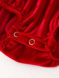 Load image into Gallery viewer, Christmas Velvet Baby Romper Smocked Embroidery Bow
