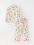 Load image into Gallery viewer, Christmas Lights Print Bow Tie Pajamas Set
