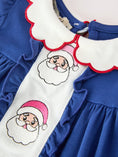 Load image into Gallery viewer, Christmas Santa Embroidery Girls Bloomer Set Peter Pan Collar
