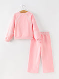 Load image into Gallery viewer, Christmas Tree Appliqué Girls Pink Sweatshirt And Pants Set
