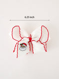 Load image into Gallery viewer, Girls' Christmas Santa Embroidered 6.25" Hair Bow – White/Pink
