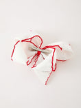 Load image into Gallery viewer, Girls' Christmas Santa Embroidered 6.25" Hair Bow – White/Pink

