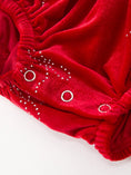 Load image into Gallery viewer, Baby Girls Christmas Red Velvet Rhinestone Bow Bubble Romper
