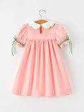 Load image into Gallery viewer, Christmas Girls Pink Christmas Tree Embroidered Ruffle Dress
