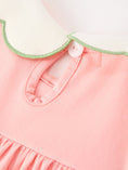 Load image into Gallery viewer, Christmas Girls Pink Christmas Tree Embroidered Ruffle Dress

