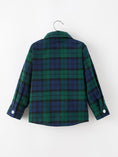 Load image into Gallery viewer, Christmas Boys Green & Navy Plaid Button Down Shirt
