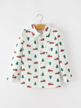 Load image into Gallery viewer, Christmas Boys Christmas Tree Truck Print Shirt & Red Suspender Pants Set
