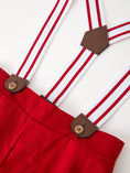 Load image into Gallery viewer, Christmas Boys Christmas Tree Truck Print Shirt & Red Suspender Pants Set
