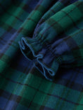 Load image into Gallery viewer, Christmas Girls Green & Navy Plaid Embroidered Collar Dress
