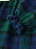 Load image into Gallery viewer, Christmas Girls Green & Navy Plaid Embroidered Bloomer Set
