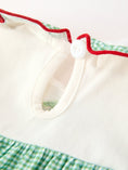 Load image into Gallery viewer, Baby Girls Christmas Green Plaid Embroidered Dress Top & Bloomer Set
