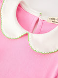 Load image into Gallery viewer, Girls Christmas Pink Bow & Christmas Tree Peter Pan Collar Dress
