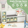Load image into Gallery viewer, Kids Bookcase with Reading Nook 4-in-1 Standing Toy Organizer-White
