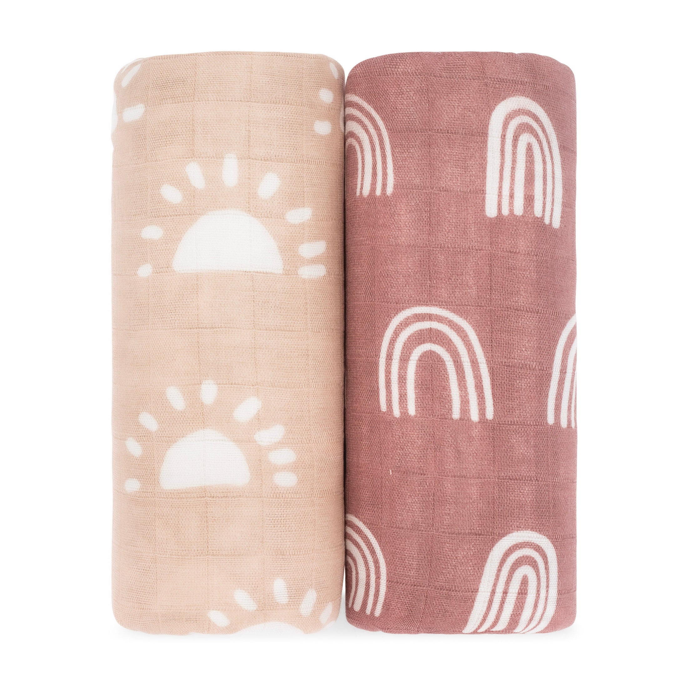 Muslin Swaddle Blanket in Sun & Rainbow, 2 Pack