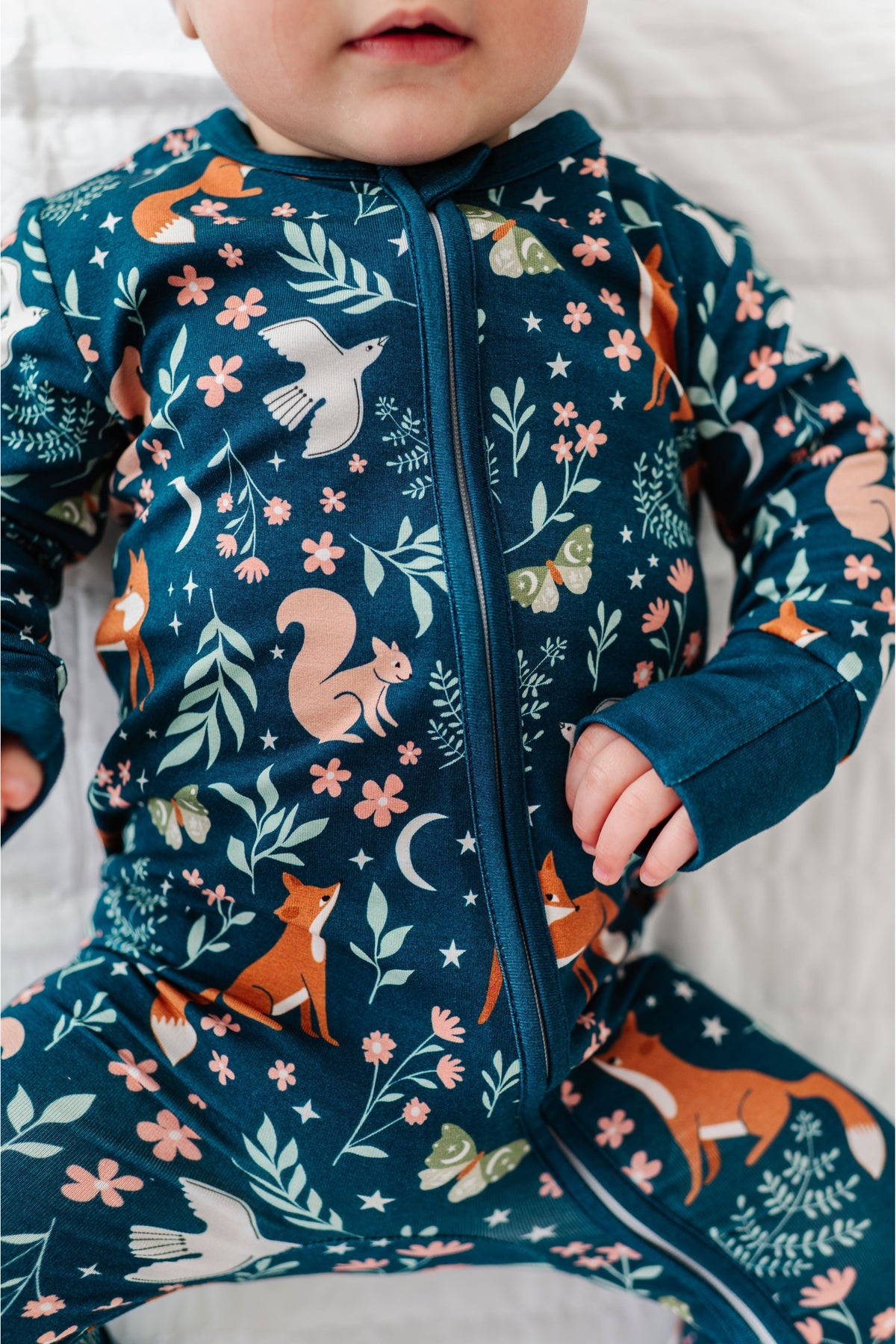 Bamboo One Piece Zip Pajama - Alice
