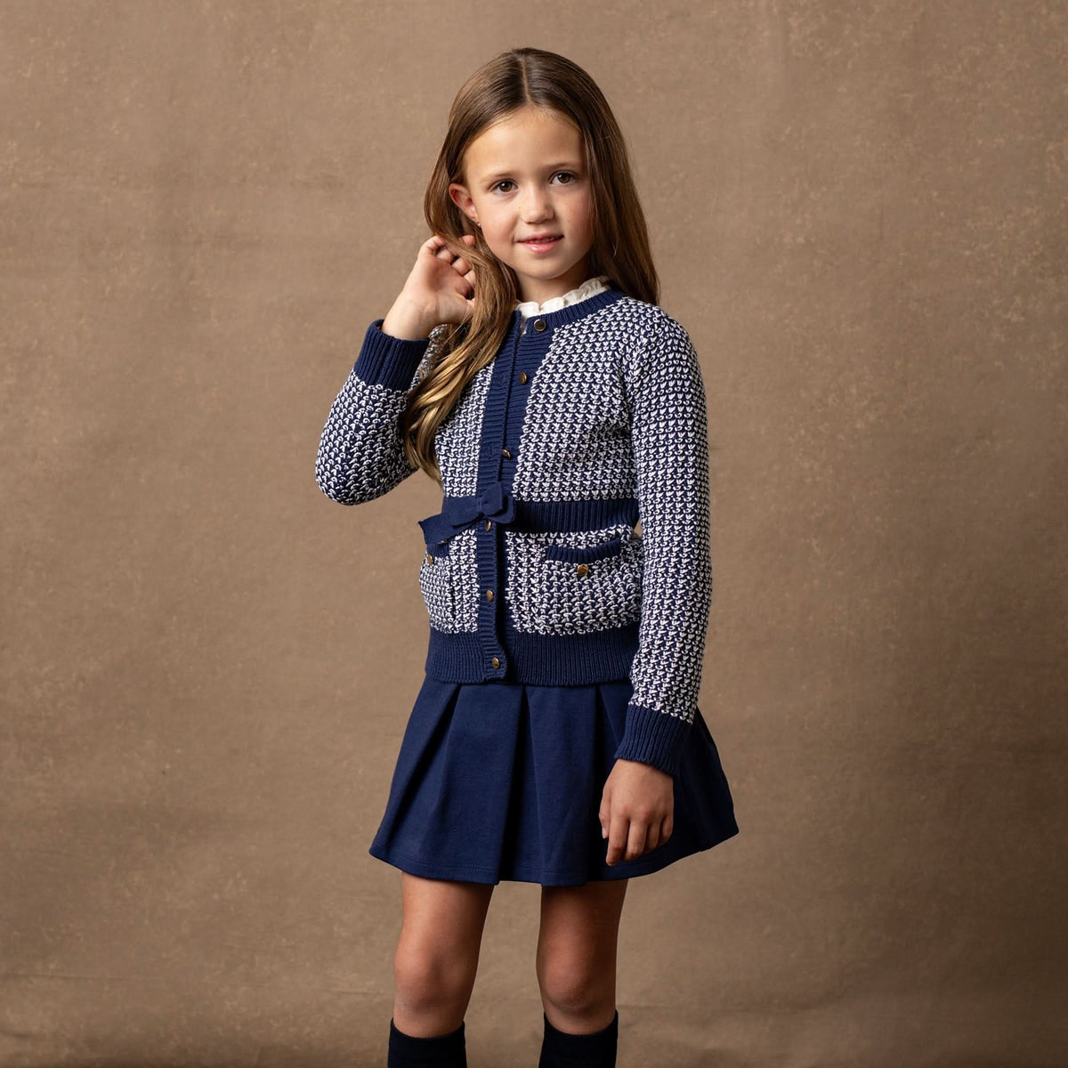 Organic Fancy Tweed Cardigan