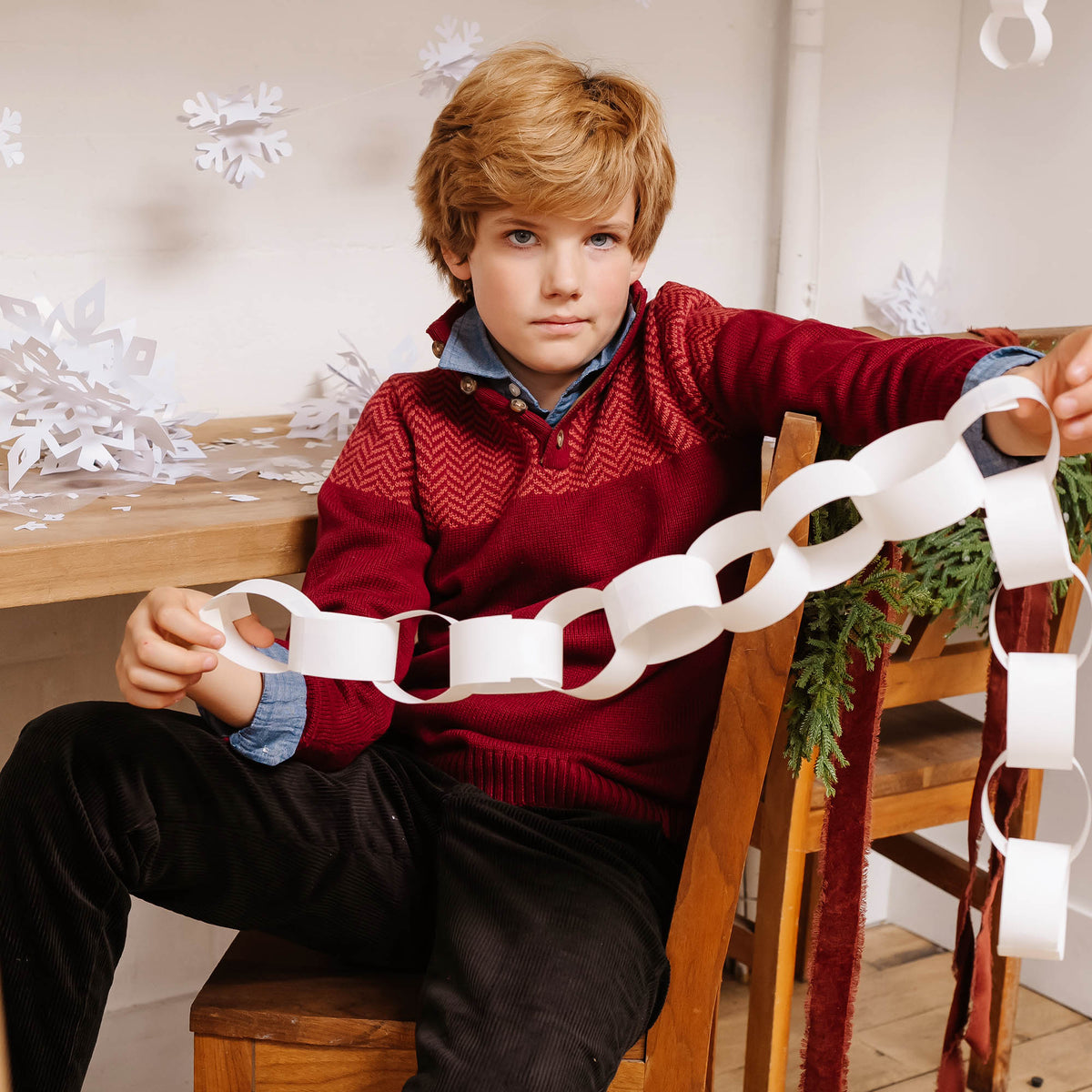 Organic Intarsia Yoke Mock Neck Sweater - Baby
