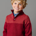 Load image into Gallery viewer, Organic Intarsia Yoke Mock Neck Sweater - Baby
